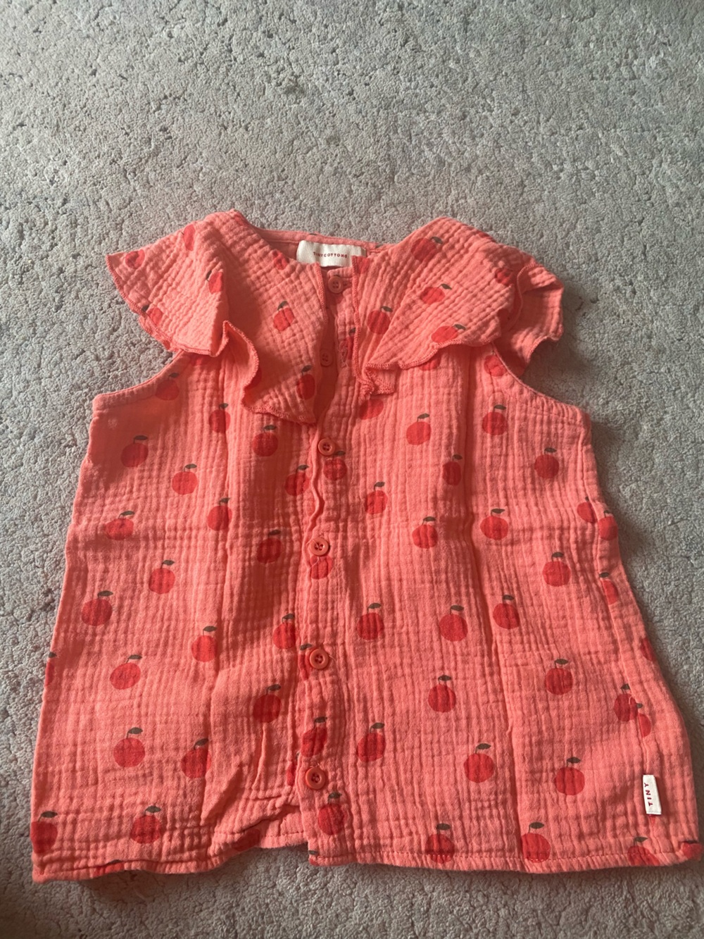 Ruffle-Sleeve Coral Top for Kids Sz 8Y
